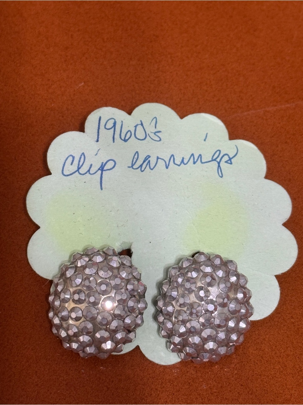 Vintage 1960s Silvertone Clip Button Earrings
